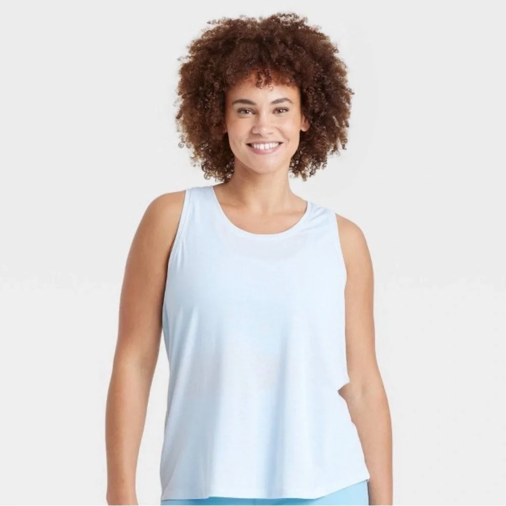 All in Motion Blue Relaxed Razorback Tank Top NWT